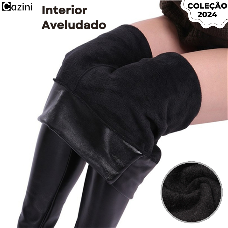 Calça de Couro Aveludada - Hot Slim® | Coleção 2024