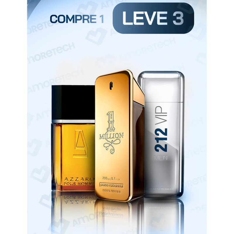 Combo Azzaro + 1 Million + 212 Vip Men - Frete Grátis - Envio Imediato - Brinde