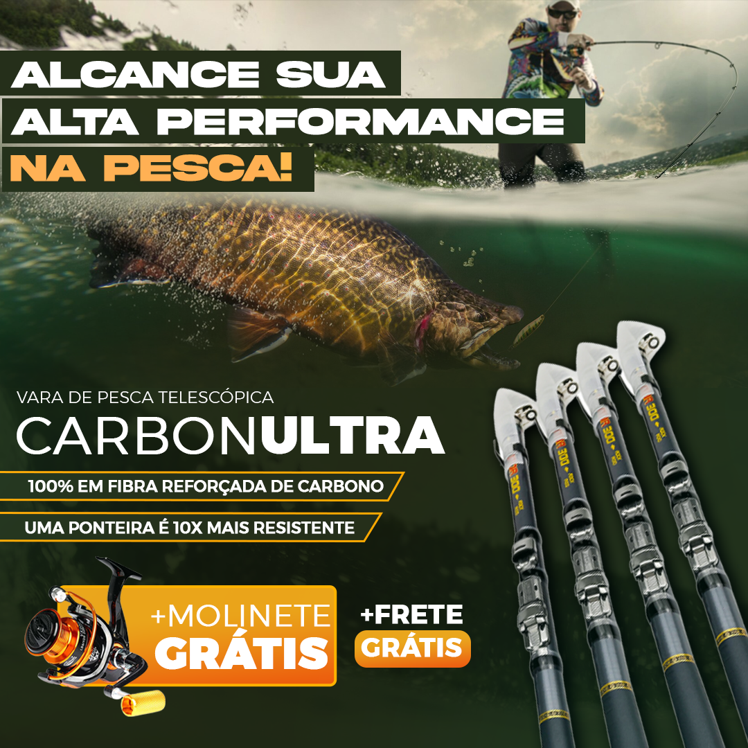 Vara 100% Carbono + Molinete grátis
