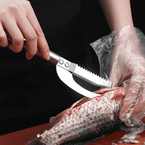 FishScaler - Faca Inoxidável 3 em 1 para Limpeza de Peixe [Compre 1 Leve 2]