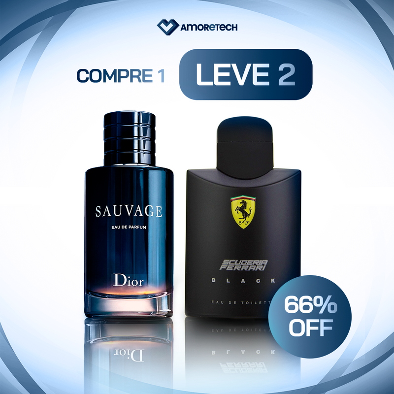 KIT LEGÍTIMO [PAGUE1LEVE2] - Kit 2 Perfumes Masculino - Sauvage Dior e Ferrari Black (100ml cada)+ Frete Grátis