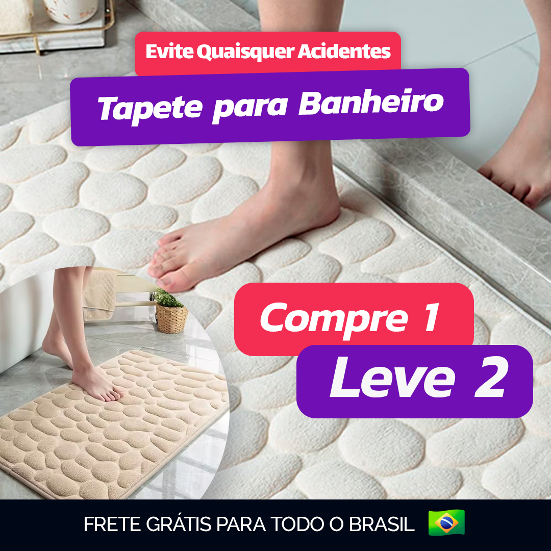 Tapete para Banheiro Antiderrapante Tech - PAGUE 1 LEVE 2 + Brinde Exclusivo